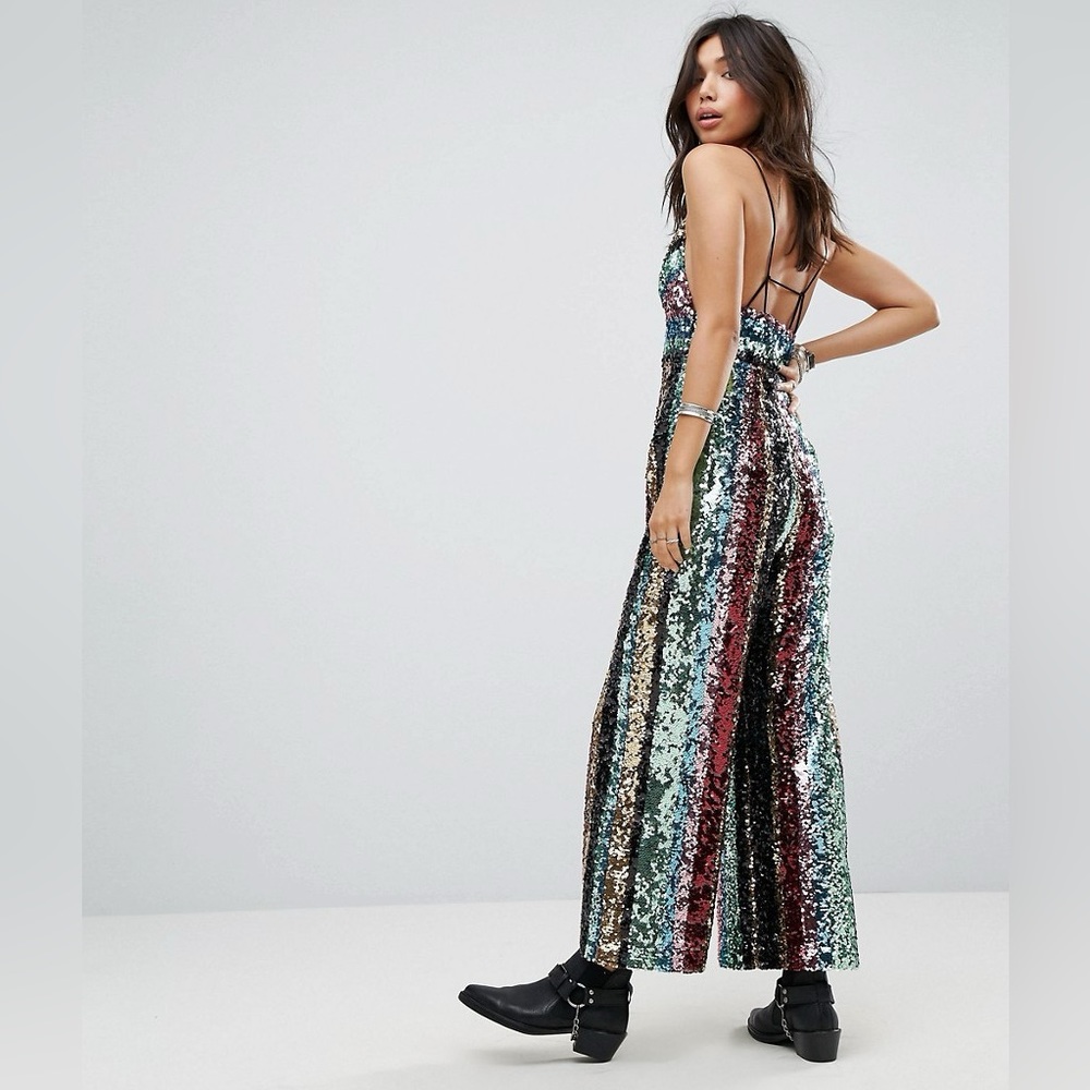 Free People Margarita Sequin Jumpsuit, Size 10